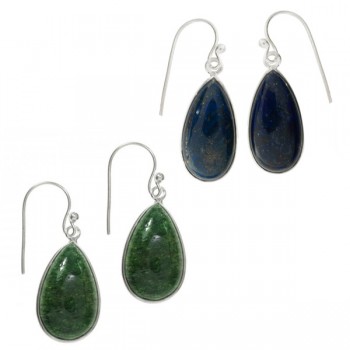 Pendientes gota aventurina o lapislázuli Plata de Ley 925