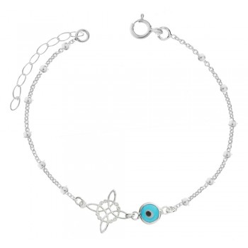 Pulsera Nudo de Bruja & Ojo Turco Plata de Ley 925 - Karissma
