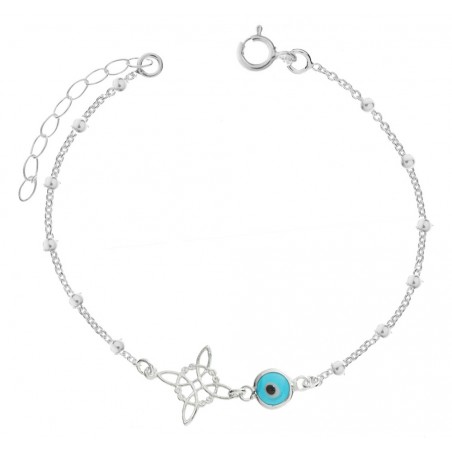 Pulsera Nudo de Bruja & Ojo Turco Plata de Ley 925 - Karissma