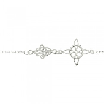 Pulsera Nudo de Bruja & Mano de Fátima Plata de Ley 925 - Karissma 2