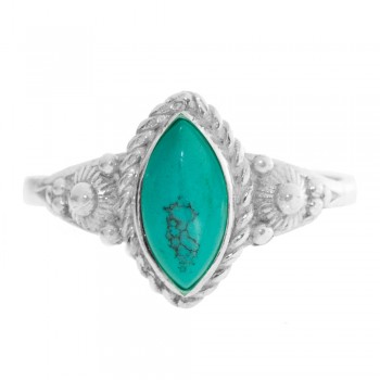 Anillo marquesa piedra natural Plata de Ley - Karissma 2