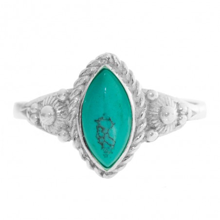 Anillo marquesa piedra natural Plata de Ley - Karissma