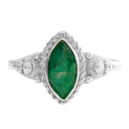 Anillo marquesa piedra natural Plata de Ley - Karissma