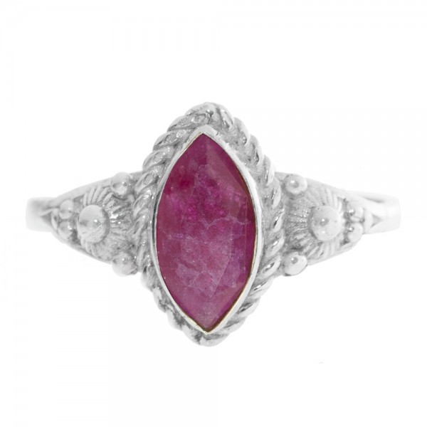 Anillo marquesa piedra natural Plata de Ley - Karissma