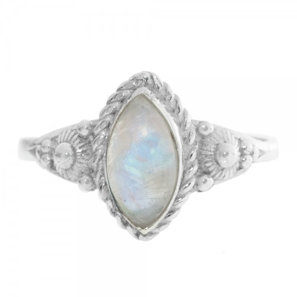 Anillo marquesa piedra natural Plata de Ley - Karissma