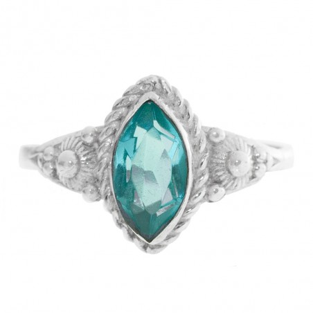 Anillo marquesa piedra natural Plata de Ley - Karissma