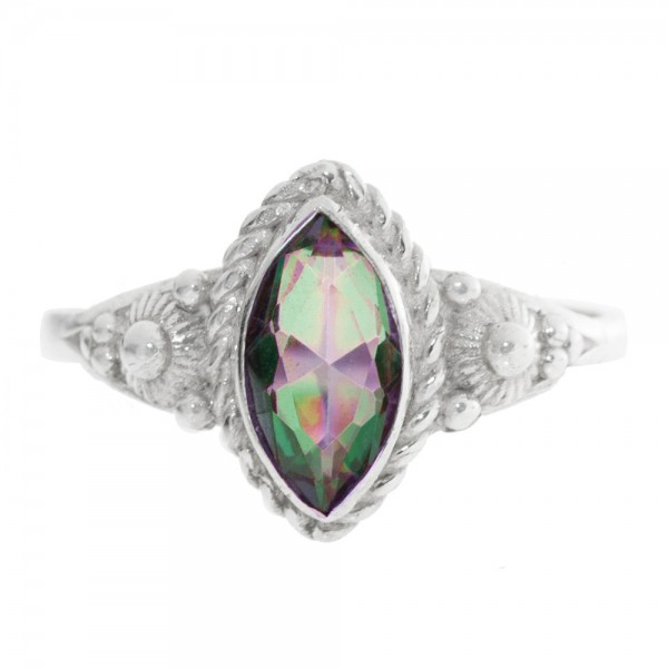 Anillo marquesa piedra natural Plata de Ley - Karissma