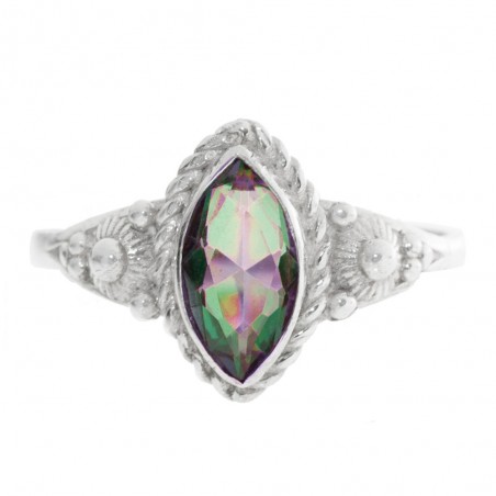 Anillo marquesa piedra natural Plata de Ley - Karissma
