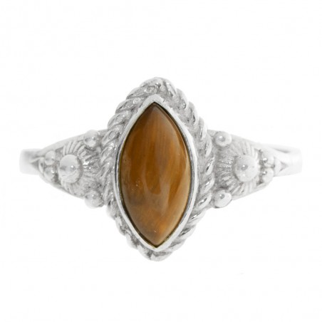 Anillo marquesa piedra natural Plata de Ley - Karissma