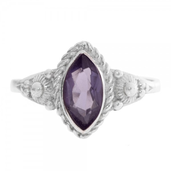 Anillo marquesa piedra natural Plata de Ley - Karissma