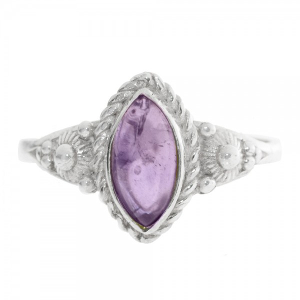 Anillo marquesa piedra natural Plata de Ley - Karissma