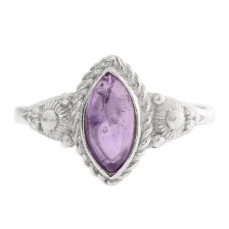 Anillo marquesa piedra natural Plata de Ley - Karissma