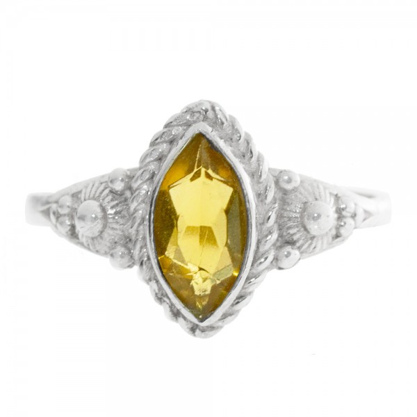 Anillo marquesa piedra natural Plata de Ley - Karissma