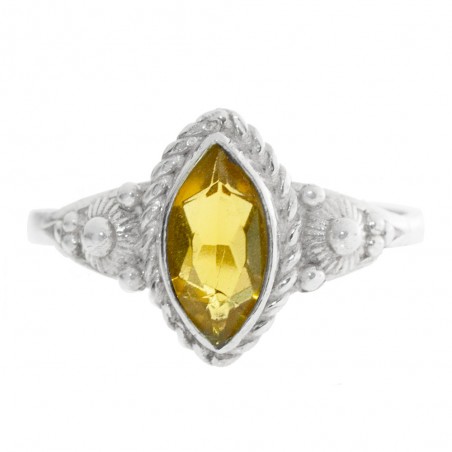 Anillo marquesa piedra natural Plata de Ley - Karissma