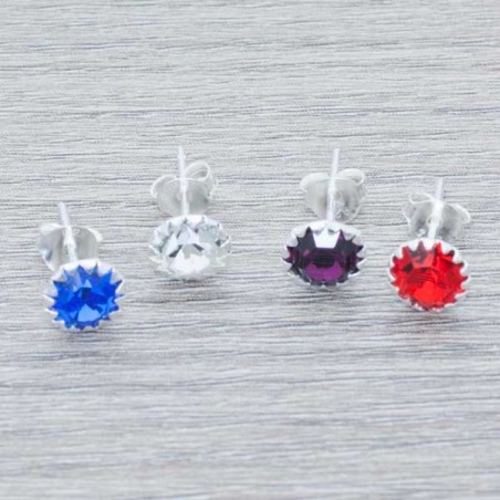 Pendientes con circonita engastada Plata de Ley 925