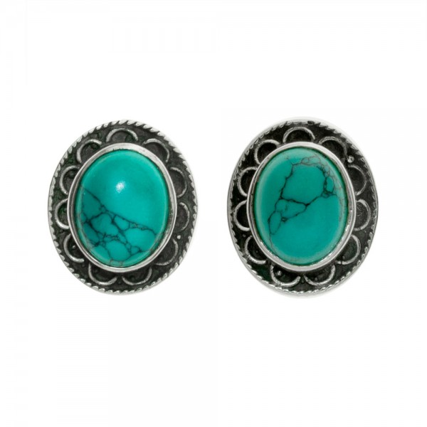 Pendientes étnicos piedra natural Plata de Ley | Karissma