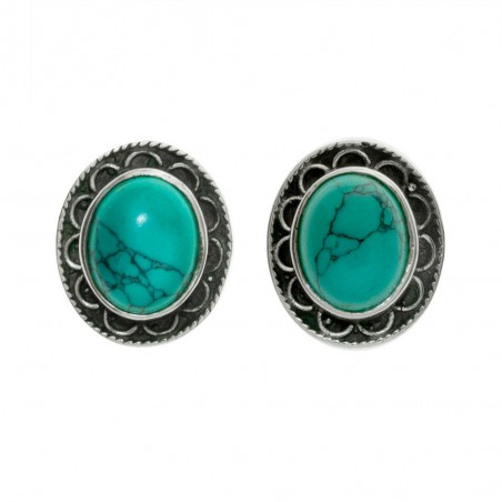 Pendientes étnicos piedra natural Plata de Ley | Karissma