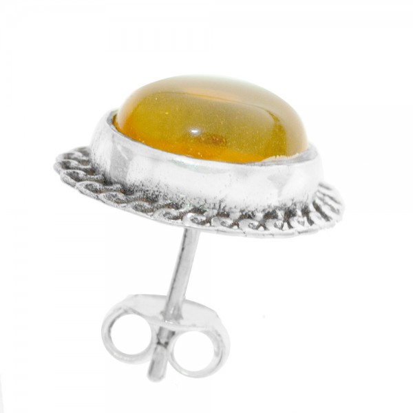 Pendientes óvalo de citrino Plata de Ley - Karissma