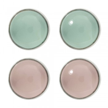 Pendientes redondos de piedra natural Plata de Ley - Karissma