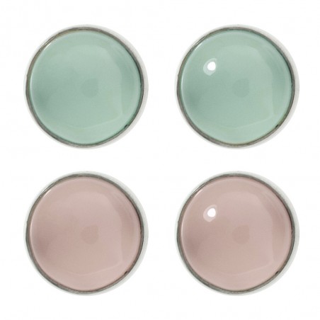 Pendientes redondos de piedra natural Plata de Ley - Karissma