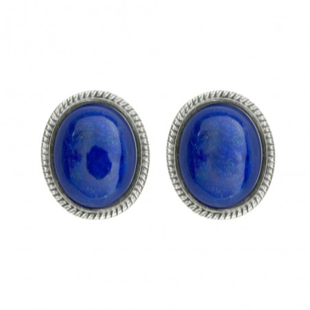 Pendientes óvalo de lapislázuli Plata de Ley - Karissma