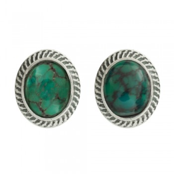 Pendientes piedra natural oval Plata de 1ª Ley 925 - Karissma 2