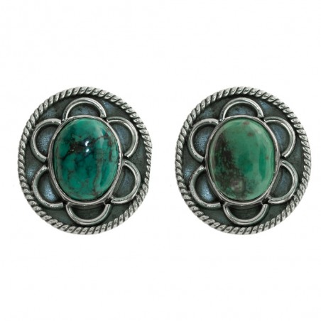 Pendientes flor con piedra oval Plata de 1ª Ley 925 - Karissma