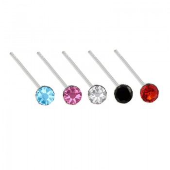 40 Piercing nariz circonita Plata de Ley 925