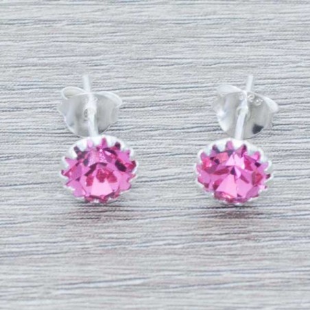 Pendientes con circonita engastada Plata de Ley 925