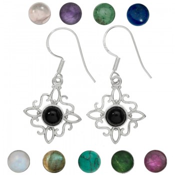 Pendientes nudo de bruja con piedra Plata de Ley - Karissma