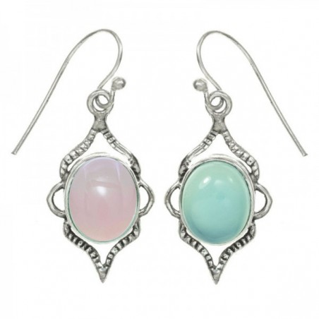 Pendientes calcedonia azul Plata de Ley 925 - Karissma
