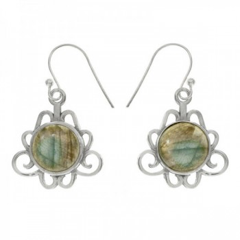 Pendientes largos base tribal con piedra Plata de Ley 925 2