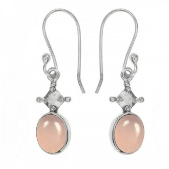 Pendientes cuarzo rosa Plata de Ley 925 - Karissma