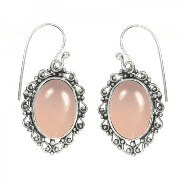 Pendientes étnicos piedra oval Plata de Ley - Karissma