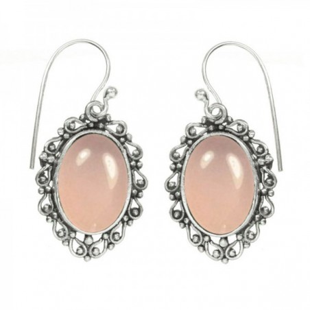 Pendientes étnicos piedra oval Plata de Ley - Karissma