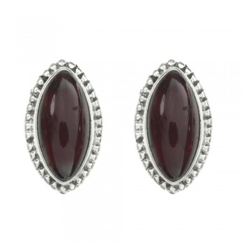 Pendientes botón talla marquesa Plata 1ª Ley 925 - Karissma 2