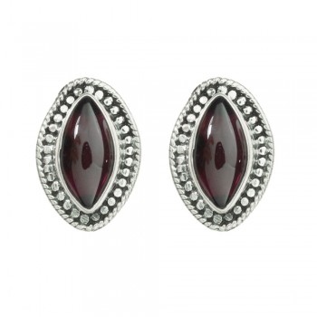 Pendientes granate talla marquesa Plata 1ª Ley 925 - Karissma