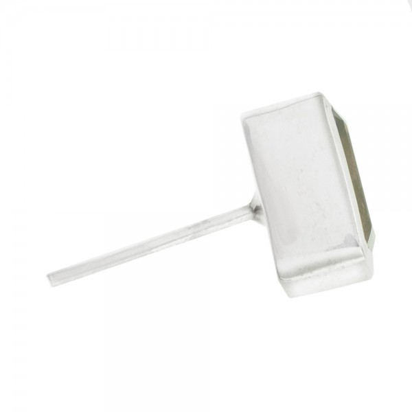 Pendientes botón rectángulo facetado Plata 1ª Ley 925 - Karissma