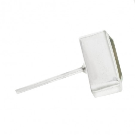 Pendientes botón rectángulo facetado Plata 1ª Ley 925 - Karissma