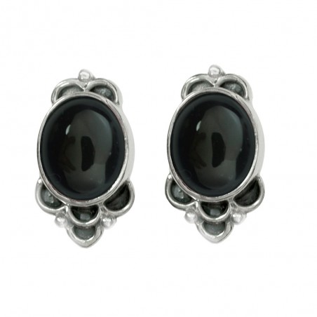 Pendientes vintage piedra granate Plata de Ley 925