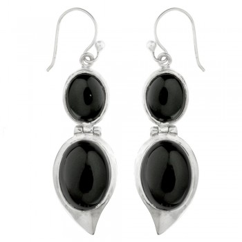 Pendientes largos doble piedra oval Plata 1ª Ley 925 - Karissma 2