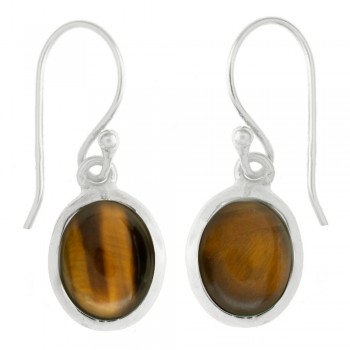 Pendientes largos piedra oval Plata 1ª Ley 925 - Karissma 2