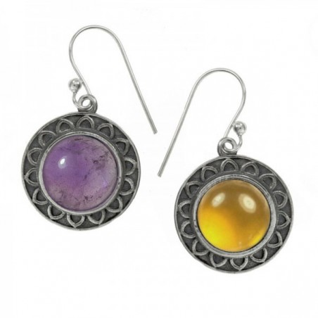 Pendientes girasol piedra Plata de Ley 925 - Karissma