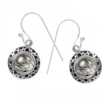 Pendientes largos con piedra mil y un círculos Plata de Ley 925 2