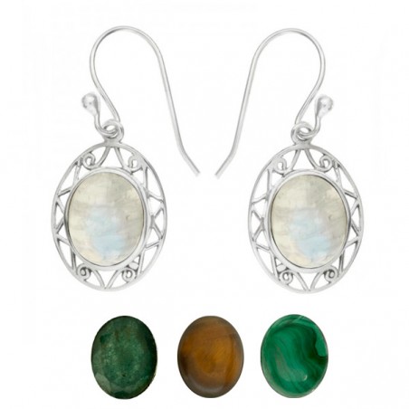 Pendientes base calada Plata de Ley - Joyería Jade