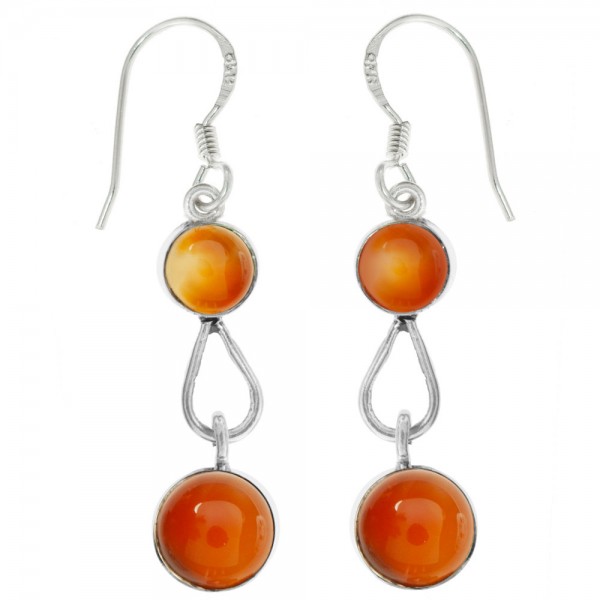 Pendientes con doble piedra redonda Plata 1ª Ley 925 - Karissma