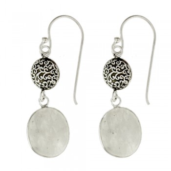 Pendientes piedra de luna espirales Plata 1ª Ley 925 - Karissma