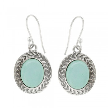 Pendientes largos malaquita base labrada Plata 1ª Ley 925 - Karissma 2