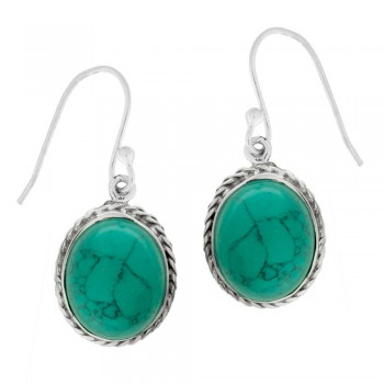 Pendientes piedra oval con base trenzada Plata 1ª Ley 925 - Karissma 2