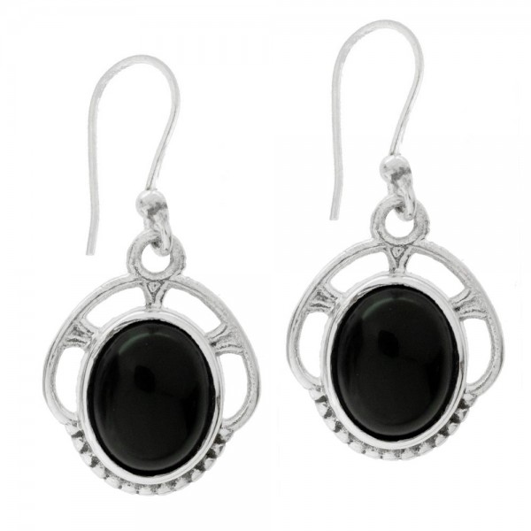 Pendientes piedra ónix o labradorita oval Plata 1ª Ley 925 - Karissma